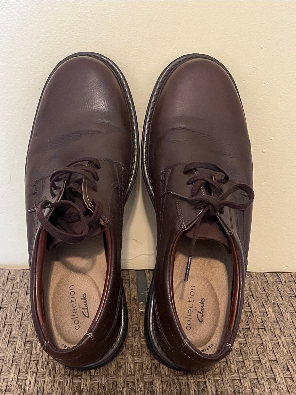 Clarks Men's Dark Brown Leather Derby Lace-Up Shoes